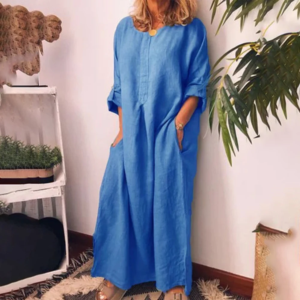Clothing Dress Ladies Pocket Long Sleeve Non Strech Solid Color 1 Pc Spring Autumn Summer Baggy Women Comfy Fashion
Clothing Dress Ladies Pocket Long Sleeve Non Strech Solid Color 1 Pc Spring Autumn Summer Baggy Women Comfy Fashion