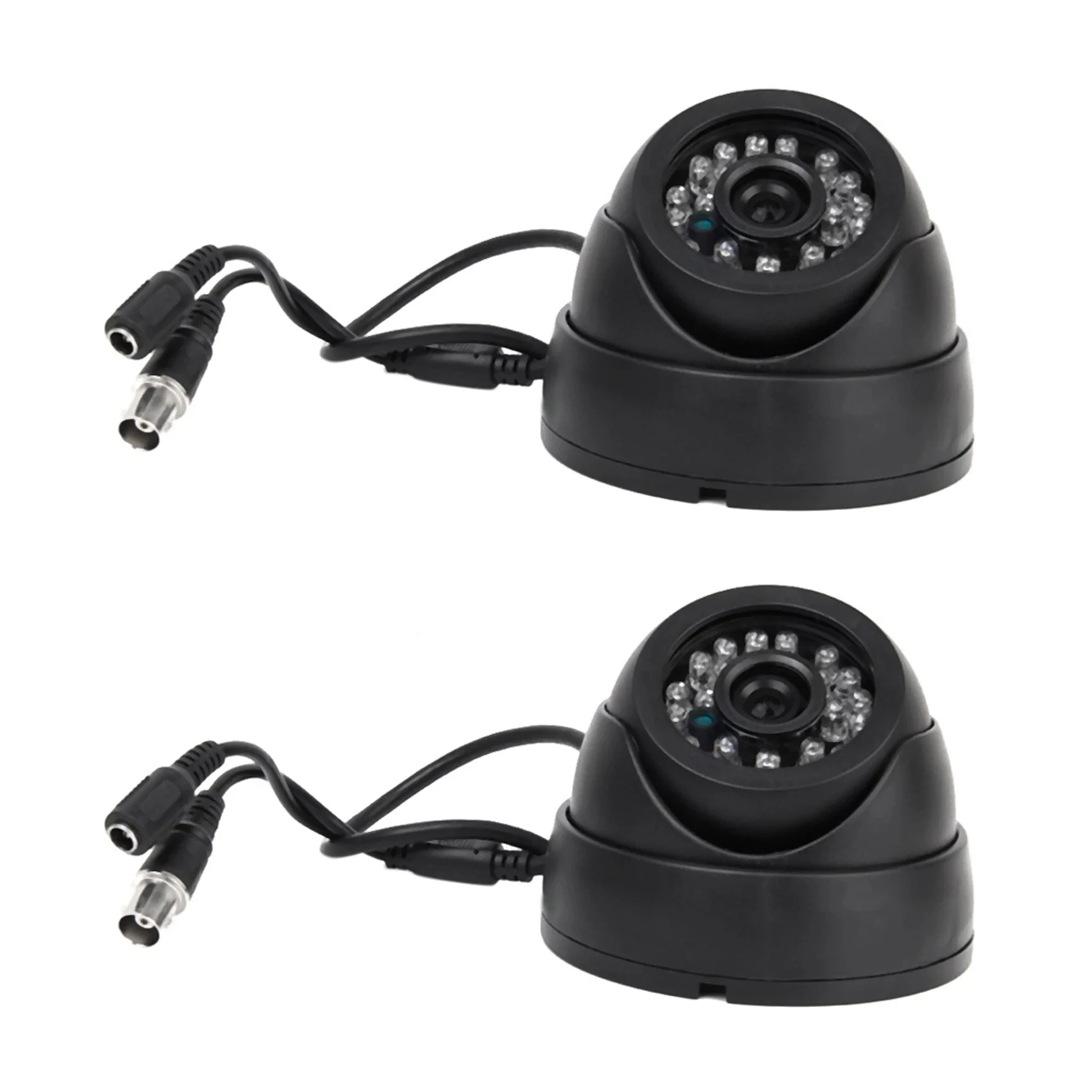 

2X Black Surveillance Camera PAL 1/3 inch CMOS 700TVL 24 LED IR Cut 3.6mm Security Indoor Dome CCTV Camera
