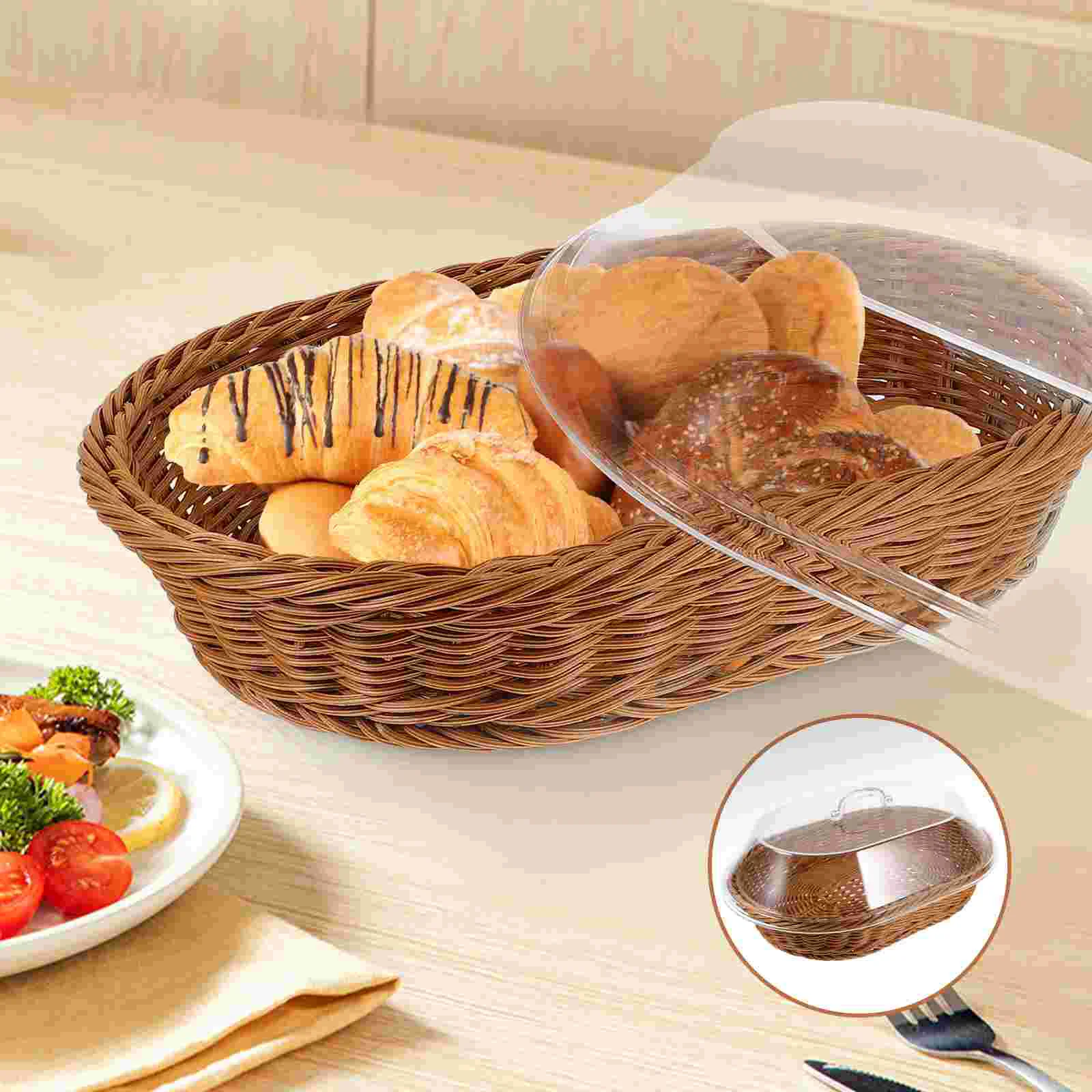 Bread Basket with Lid Weaving Food Tray For Coffee Table Baskets Storage Serving Desktop
Bread Basket with Lid Weaving Food Tray For Coffee Table Baskets Storage Serving Desktop
