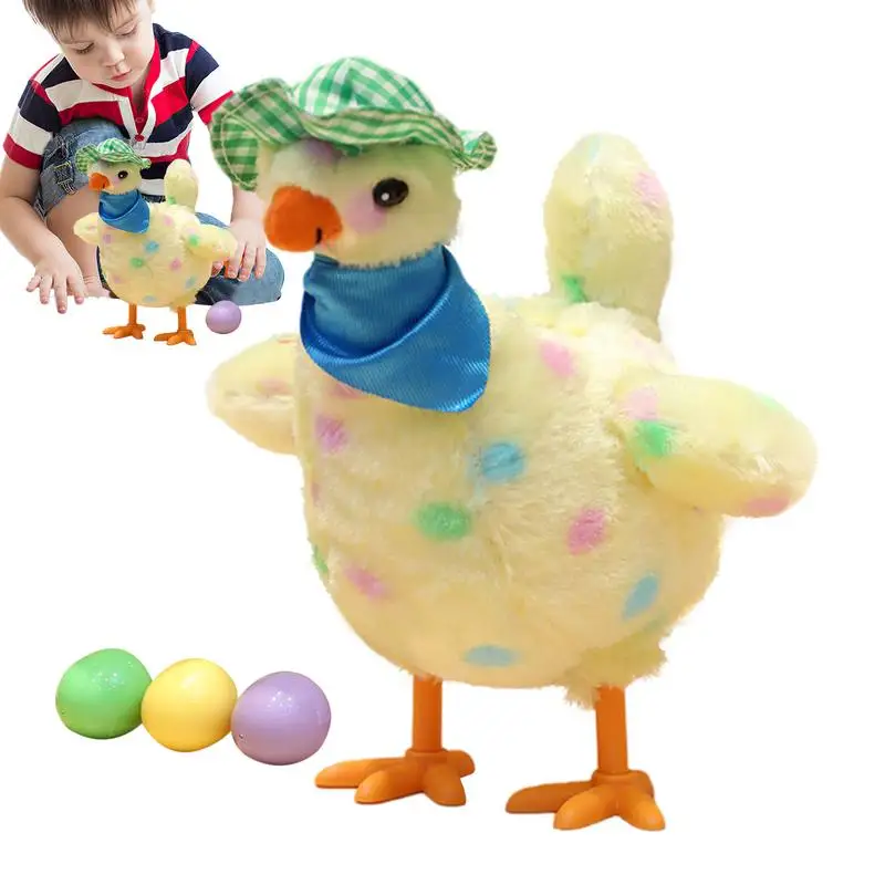 

Egg Laying Chicken Toys Chicken Figurine With Hat And Scarf Dancing Toy Laying Eggs Hen Laying Eggs Toy Animal Easter Gifts toys