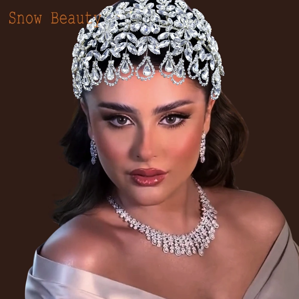 

DZ047 Wedding Hairpiece Headbands Rhinestone Crown Silver Bridal Tiara for Women Bridal Hair Accessories Bridesmaid Headpiece