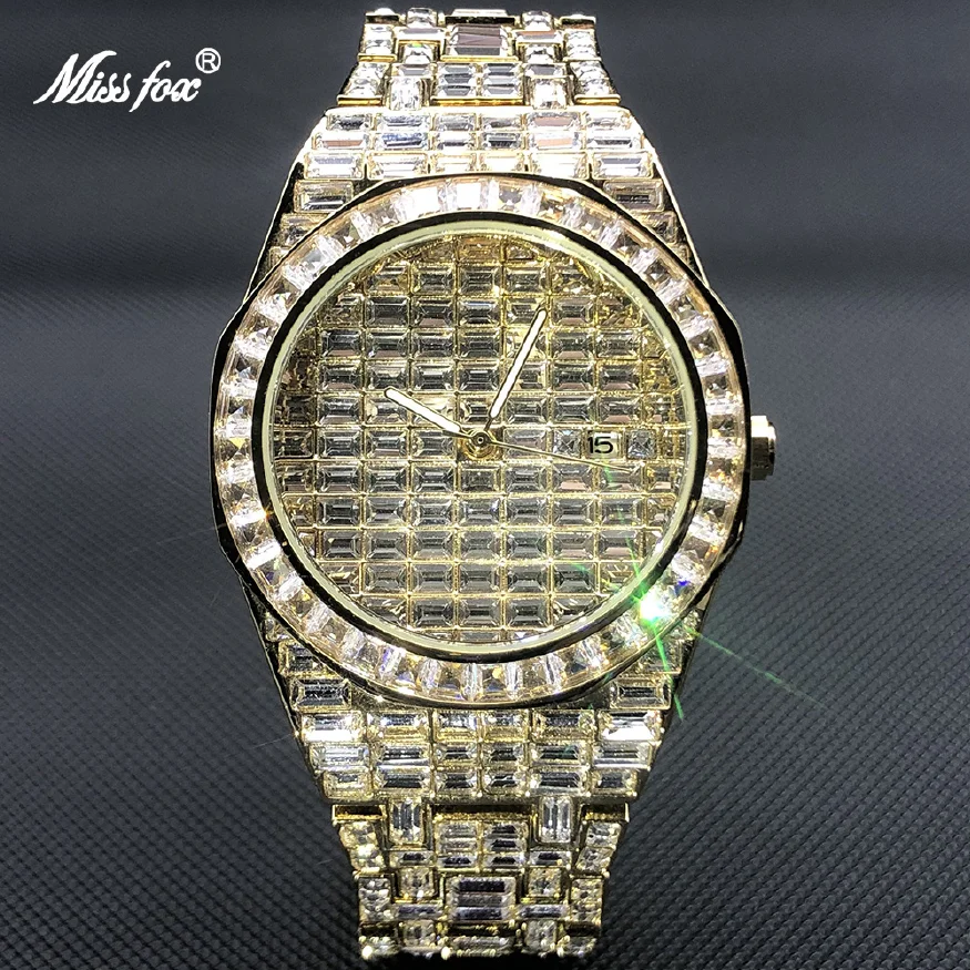 New Hip Hop Men Watch Fully Moissanite Drill Watches Stainless Steel Luxury Iced Out Quartz Clock Big Dail Rel��gio Masculino
New Hip Hop Men Watch Fully Moissanite Drill Watches Stainless Steel Luxury Iced Out Quartz Clock Big Dail Rel��gio Masculino