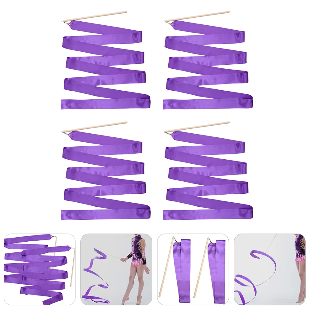 4 Pcs Gymnastics Ribbon Dance Streamer Wooden Handle with Stick Kids Dancing for Child
4 Pcs Gymnastics Ribbon Dance Streamer Wooden Handle with Stick Kids Dancing for Child