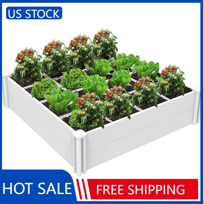 

Kdgarden Raised Garden Bed Kit 4'x4' Outdoor Above Ground Planter Box for Growing Vegetables Flowers Herbs