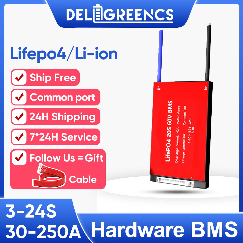 Hardware BMS LiFePO4/Li-ion 3S 4S 6S 7S 8S 10S 12S 13S 14S 15S 16S 17S 20S 24S 3.2V 3.7V With Balance For Lithium Battery Pack
Hardware BMS LiFePO4/Li-ion 3S 4S 6S 7S 8S 10S 12S 13S 14S 15S 16S 17S 20S 24S 3.2V 3.7V With Balance For Lithium Battery Pack