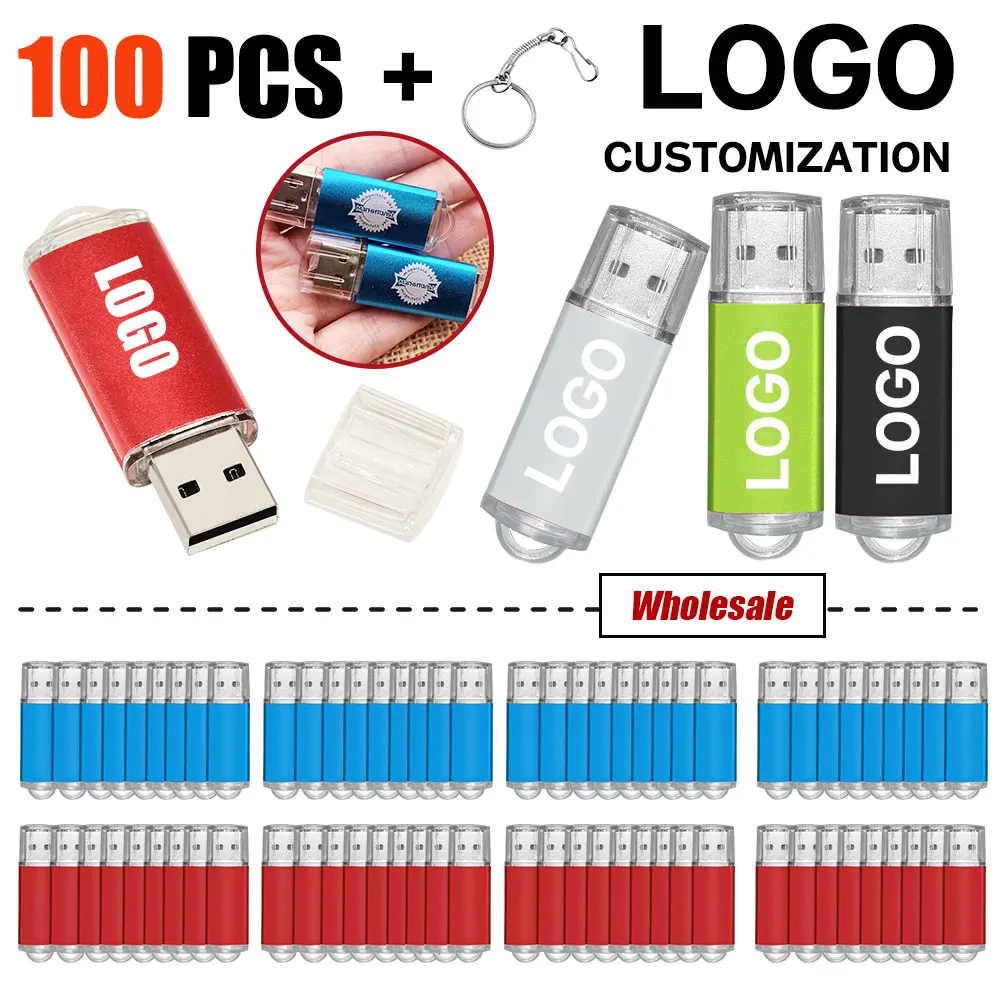 

100pcs/lot Free Logo metal USB Flash Drive 128GB 64GB 32GB 8GB 4GB memory Flash USB Stick pen drive 128mb 512mb PenDrive 2.0