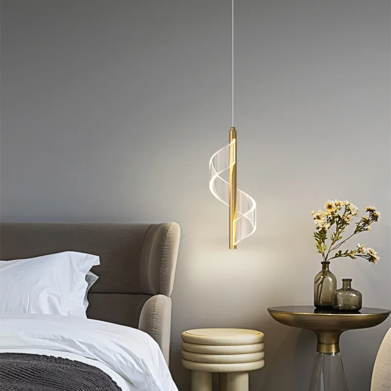 Nordic Spiral LED Pendant Lights Bedroom Bedside Hanging Lamp Indoor Lighting Living Room Home Decoration Modern Acrylic Light
Nordic Spiral LED Pendant Lights Bedroom Bedside Hanging Lamp Indoor Lighting Living Room Home Decoration Modern Acrylic Light