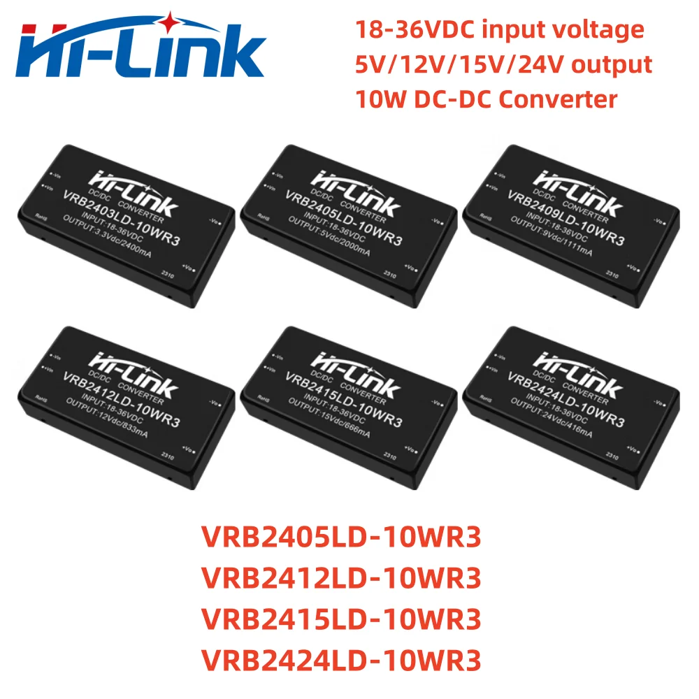 Hilink 18-36V input 5V/12V/15V/24V output DC DC Step Down Power Supply Module VRB2405LD-10WR3 VRB2412LD-10WR3 DC DC Converter
Hilink 18-36V input 5V/12V/15V/24V output DC DC Step Down Power Supply Module VRB2405LD-10WR3 VRB2412LD-10WR3 DC DC Converter
