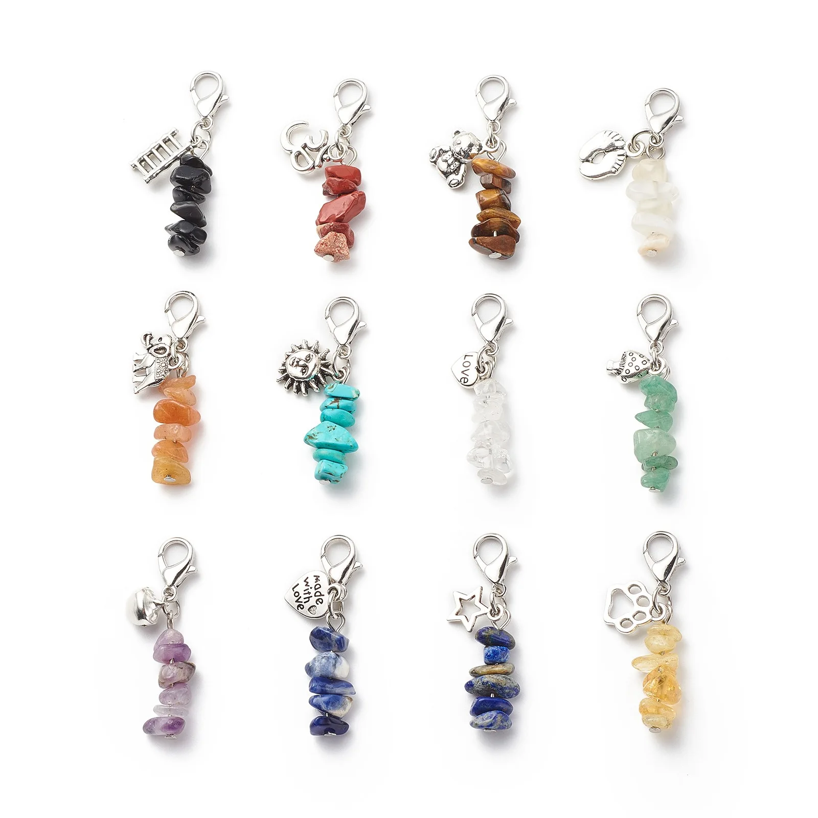 24pcs Mini Natural Stone Chip Beads Crystal Rubble Quartz Keychain Pendant Semi-finished Product Keyrings Bag Acc Jewelry
24pcs Mini Natural Stone Chip Beads Crystal Rubble Quartz Keychain Pendant Semi-finished Product Keyrings Bag Acc Jewelry