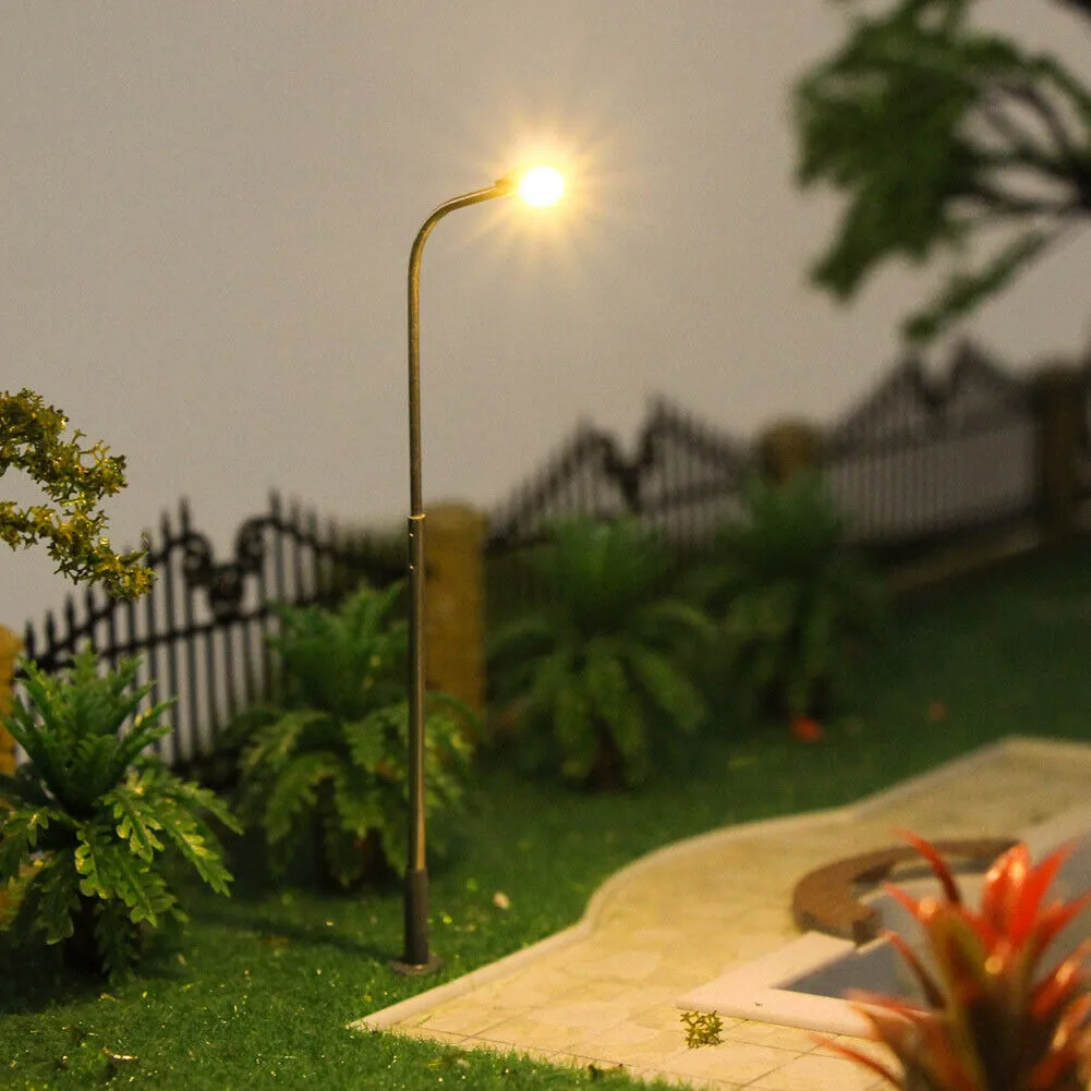 10pcs Model Railway Warm White Lamp Post Street Light Single Head 1:50 For Rail & Building Layout Parts Accessories Garden Decor
10pcs Model Railway Warm White Lamp Post Street Light Single Head 1:50 For Rail & Building Layout Parts Accessories Garden Decor