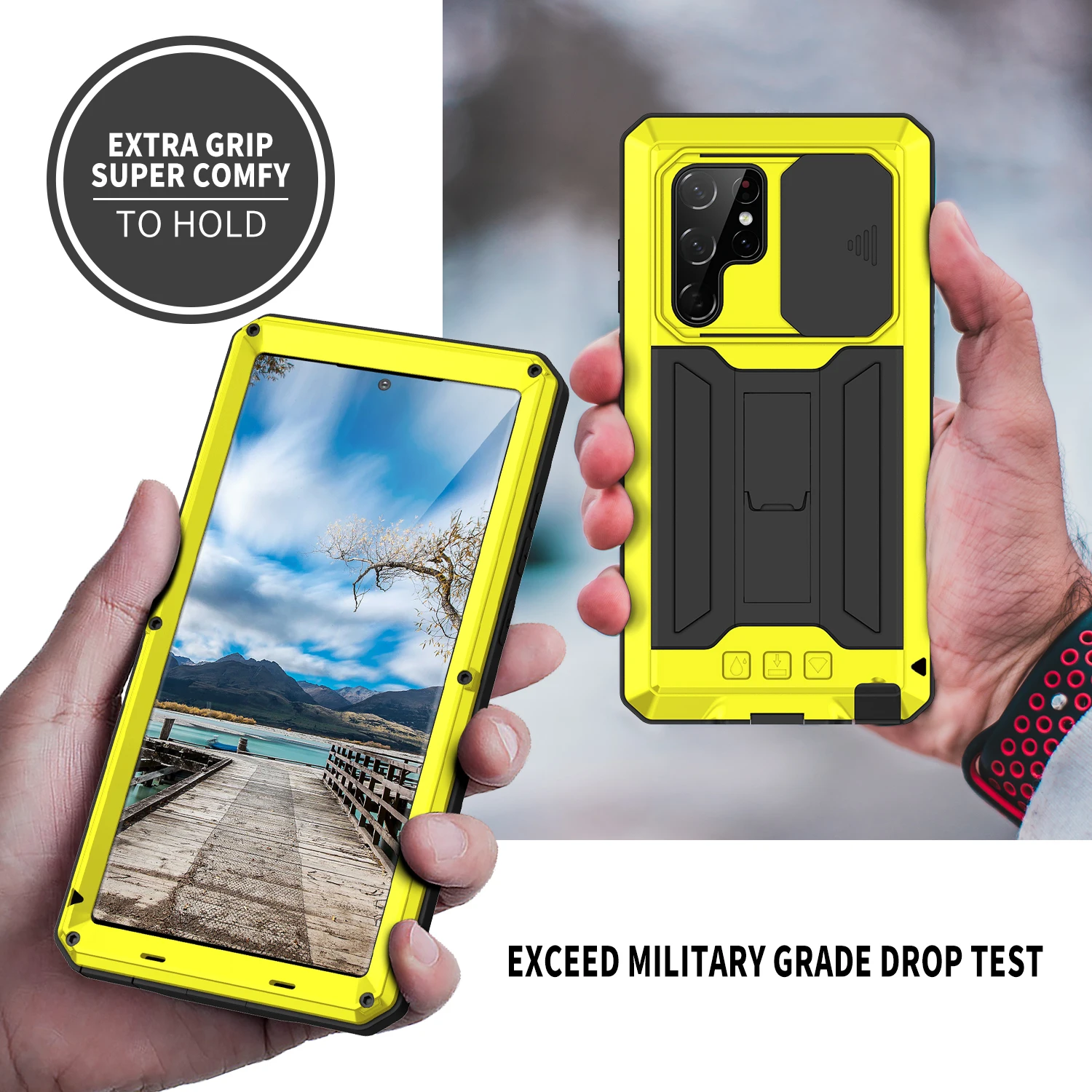 Rugged Armor 360 Full Phone Case for Samsung Galaxy S22 Ultra S22Plus S22pro Metal Aluminum Shockproof with Kickstand Cover
Rugged Armor 360 Full Phone Case for Samsung Galaxy S22 Ultra S22Plus S22pro Metal Aluminum Shockproof with Kickstand Cover