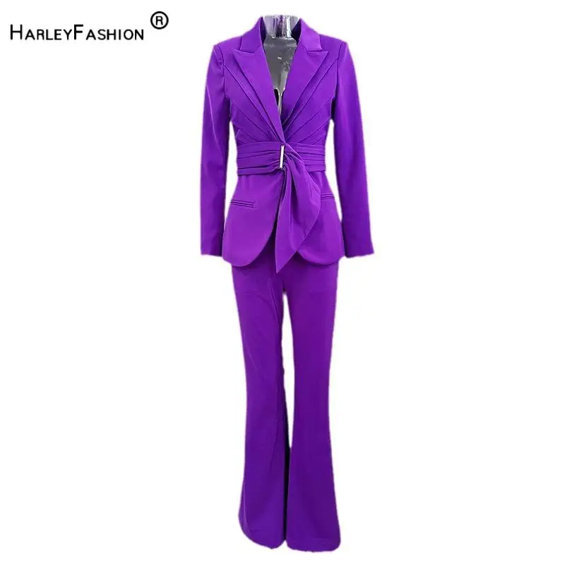 Европейский Стильный дизайнерский женский офисный высококачественный костюм Блейзер с длинным рукавом Женские однотонные расклешенные брюки 2 шт.
Европейский Стильный дизайнерский женский офисный высококачественный костюм Блейзер с длинным рукавом Женские однотонные расклешенные брюки 2 шт.