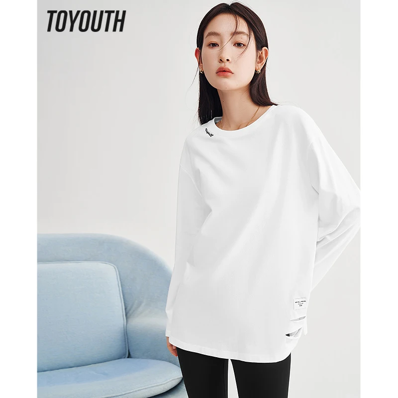 Женская футболка с длинным рукавом, круглым вырезом и надписью
Женская футболка с длинным рукавом, круглым вырезом и надписью