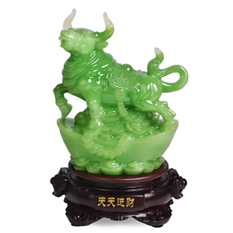 

Lucky Money Cattle Sculpture Resin Ornaments Living Room Desktop Wine Cabinet Decorations Office Desktop Decor Opening Gifts