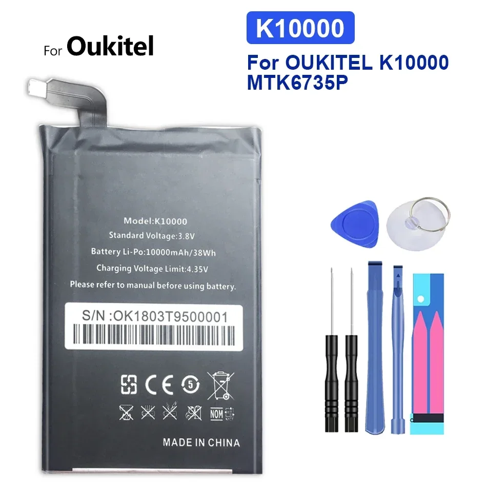 

10000mAh Replacement Battery For Oukitel K10000 Pro K10000Pro with Free Tools + Tracking Number