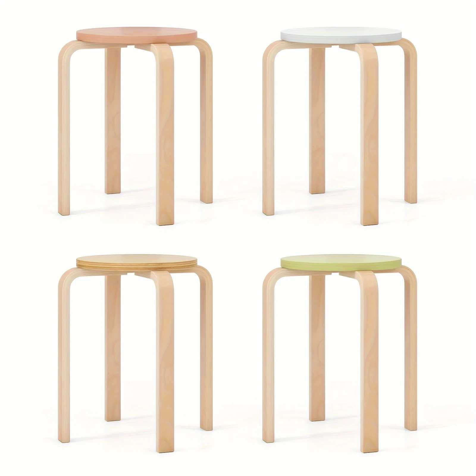 4pcs/set Bentwood Stackable Stools, Round Top Backless Wooden Seat, 18-inch Height, Durable Indoor Stacking Chair, Natural Finis
4pcs/set Bentwood Stackable Stools, Round Top Backless Wooden Seat, 18-inch Height, Durable Indoor Stacking Chair, Natural Finis