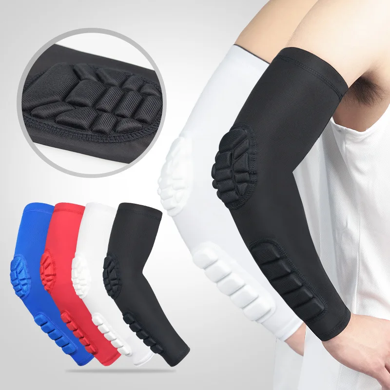 

Compression Elbow Sleeve Pads Elastic Knee Brace Anti Collision Honeycomb Foam Soccer Volleyball Basketball Arm Elbow Support