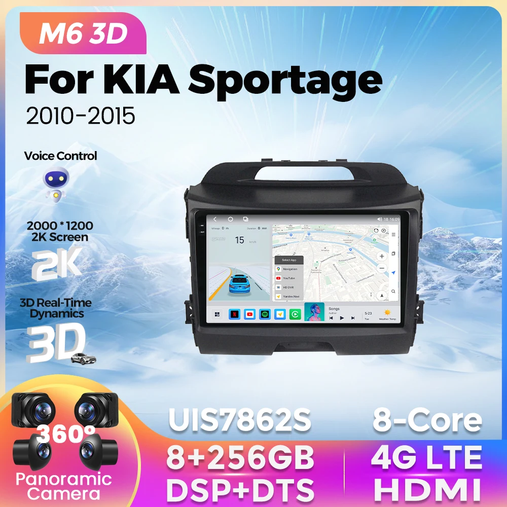 M6 Pro 3D UIS7862S 8G+256G Car Radio For KIA Sportage 3 2010-2015 Android Navigation GPS Multimedia Video Player QLED 2K Screen
M6 Pro 3D UIS7862S 8G+256G Car Radio For KIA Sportage 3 2010-2015 Android Navigation GPS Multimedia Video Player QLED 2K Screen