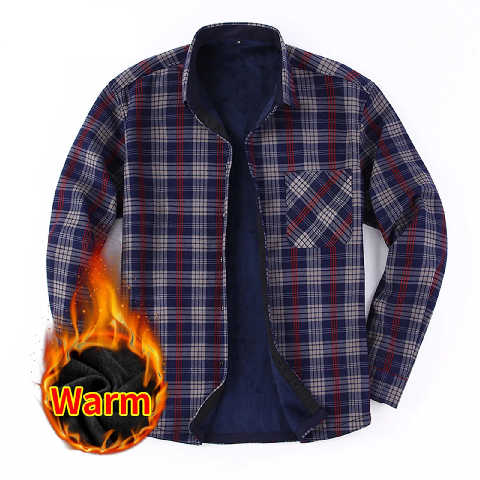 Autumn And Winter Men's Fleece Thickened Casual Warm Shirt Long Sleeve Lapel Plaid Streetwear Button Street Wear Blouse Tops
Autumn And Winter Men's Fleece Thickened Casual Warm Shirt Long Sleeve Lapel Plaid Streetwear Button Street Wear Blouse Tops