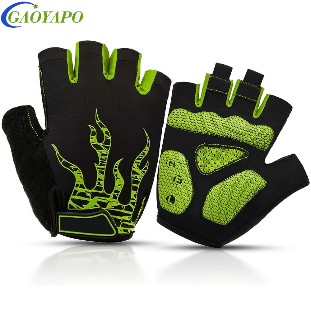 

1Pair Weight Lifting Gloves Cycling Gloves with Wrist Support for Men Women,Fingerless Gloves with Anti-Slip Shock-Absorbing Pad