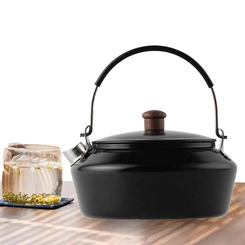 

1L Stainless Steel Tea Kettle Outdoor Tea Pot For Stove Lightweight Camping Kettle Coffee Pot Handle Picnic Teapot Coffee Kettle