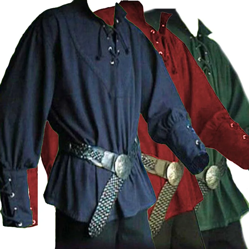 Pirate Shirts Men Medieval Renaissance Grooms Reenactment Larp Lacing Up Shirt Bandage Top Middle Age Costume
Pirate Shirts Men Medieval Renaissance Grooms Reenactment Larp Lacing Up Shirt Bandage Top Middle Age Costume