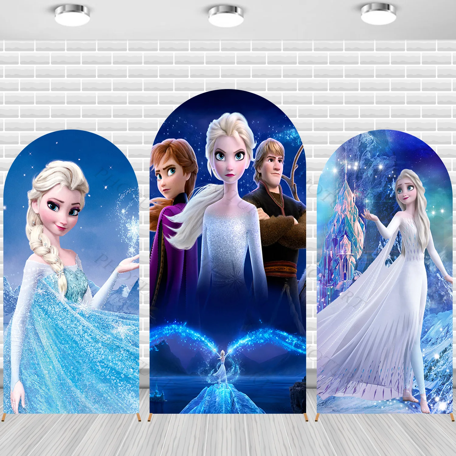 

Arch Disney Frozen Princess Elsa Anna Background Girl Birthday Party Backdrop Polyester Arch Banner Photography Props