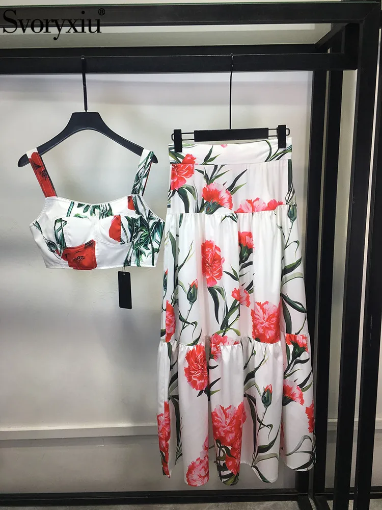 Svoryxiu New Designer Fashion Summer Vintage Flower PrintSkirt Suit Women's Spaghetti strap Sleeveless Vests+High Waist Skirt
Svoryxiu New Designer Fashion Summer Vintage Flower PrintSkirt Suit Women's Spaghetti strap Sleeveless Vests+High Waist Skirt