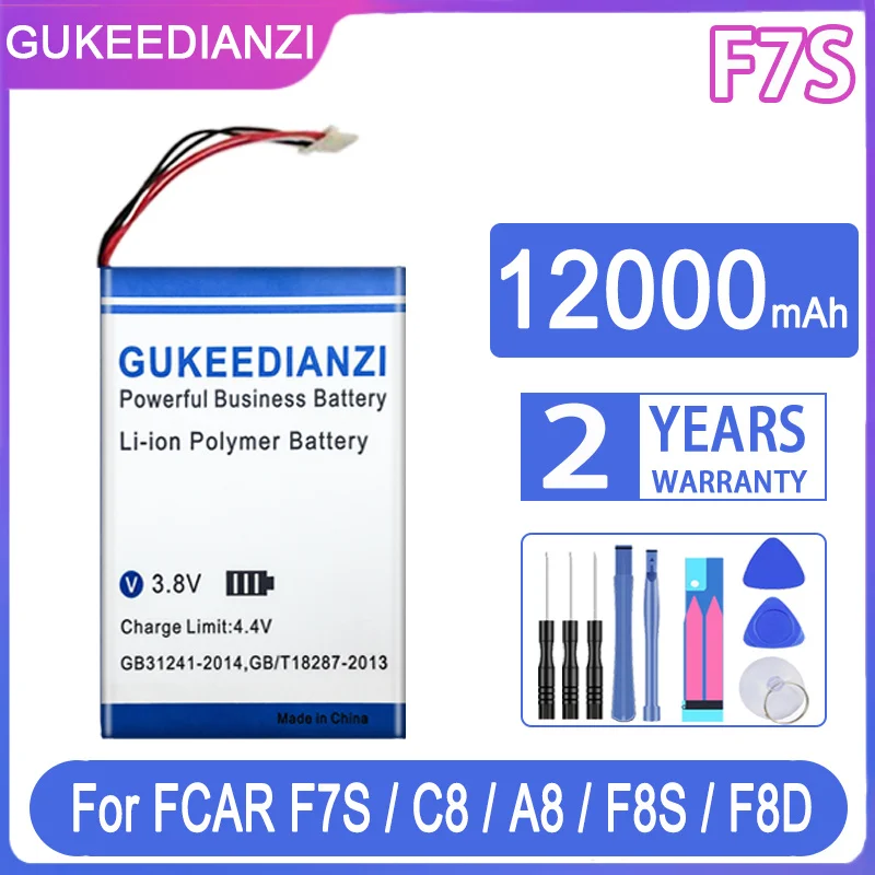 

GUKEEDIANZI Replacement Battery 12000mAh For FCAR F7S F8S F8D C8 A8