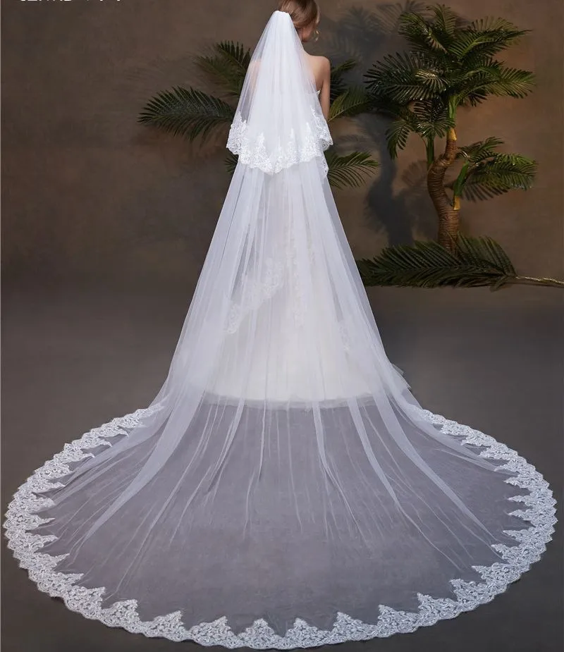 New Arrival Two-Layer Wedding Veils Lace Applique Bridal Veil Wedding Accesorios Bridal Headwear Velos novia 2023
New Arrival Two-Layer Wedding Veils Lace Applique Bridal Veil Wedding Accesorios Bridal Headwear Velos novia 2023