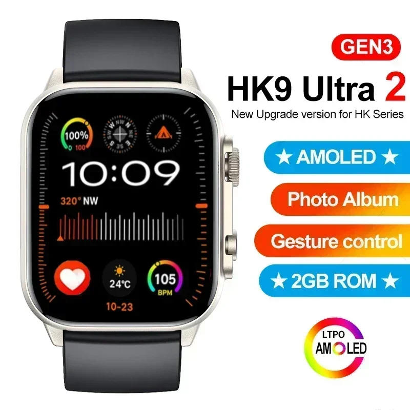 

For Android IOS HK8 Pro Upgraded 2024 HK9 Ultra 2 AMOLED Smart Watch Men ChatGPT Compass NFC Smartwatch Local Music Sport Watch