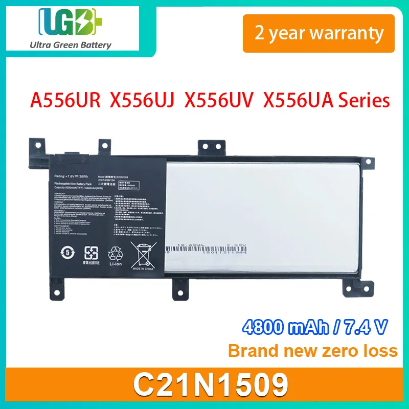 UGB New C21N1509 Laptop Battery For ASUS FL5900U A556U X556UV X556UA A556UR6200 FL5900U6500 Series 7.6V
UGB New C21N1509 Laptop Battery For ASUS FL5900U A556U X556UV X556UA A556UR6200 FL5900U6500 Series 7.6V