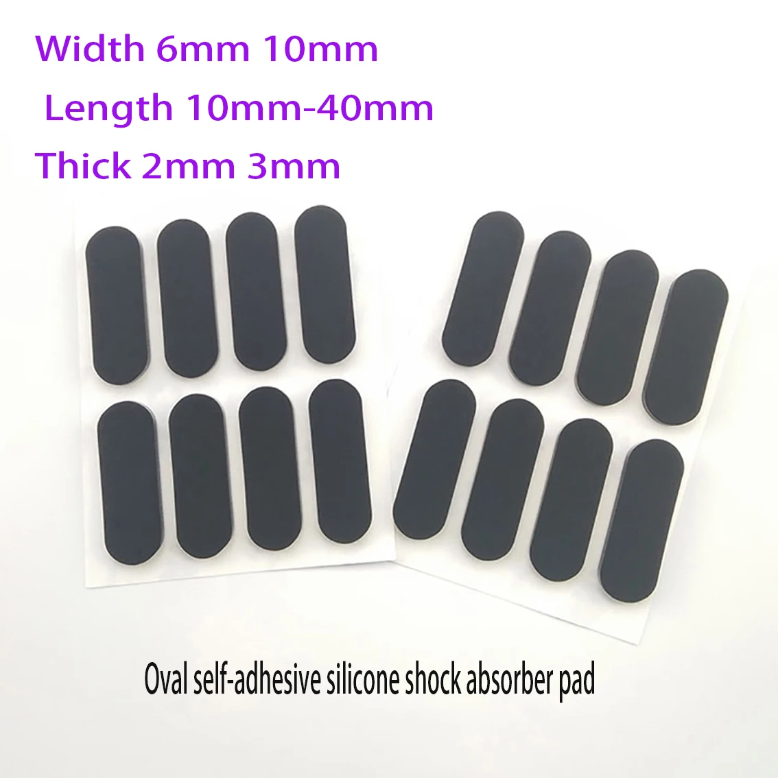 Width 6mm 10mm Self-adhesive Elliptical Silicone Pad Anti Slip Wear-resistant Silicone Pad Black Length 10-40mm Thick 2mm 3mm
Width 6mm 10mm Self-adhesive Elliptical Silicone Pad Anti Slip Wear-resistant Silicone Pad Black Length 10-40mm Thick 2mm 3mm