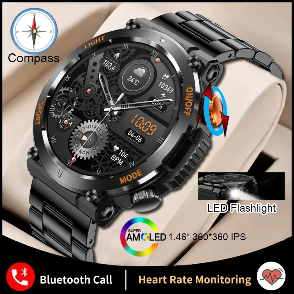 2024 New Flashlight Compass Watch for Men Smart Watch Sports Fitness Watch Waterproof Smartwatch Men Bluetooth Call Answer Call
2024 New Flashlight Compass Watch for Men Smart Watch Sports Fitness Watch Waterproof Smartwatch Men Bluetooth Call Answer Call