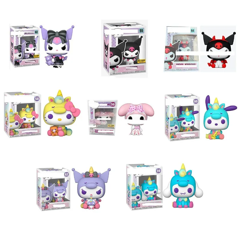 

Anime Figures Kuromi Funko Pop Sanrio Action Figure My Melody Cinnamoroll Hello Kitty Model Dolls Kids Toys Christmas Present