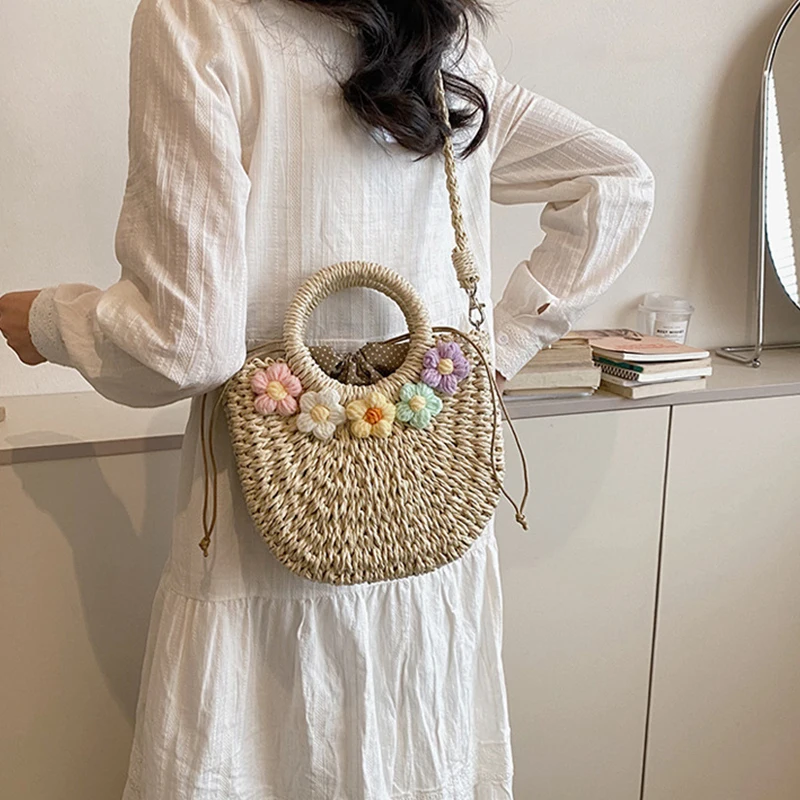 Yogodlns Hand-Woven Rattan Bag - Bali Style Bohemian Wicker Purse 11
