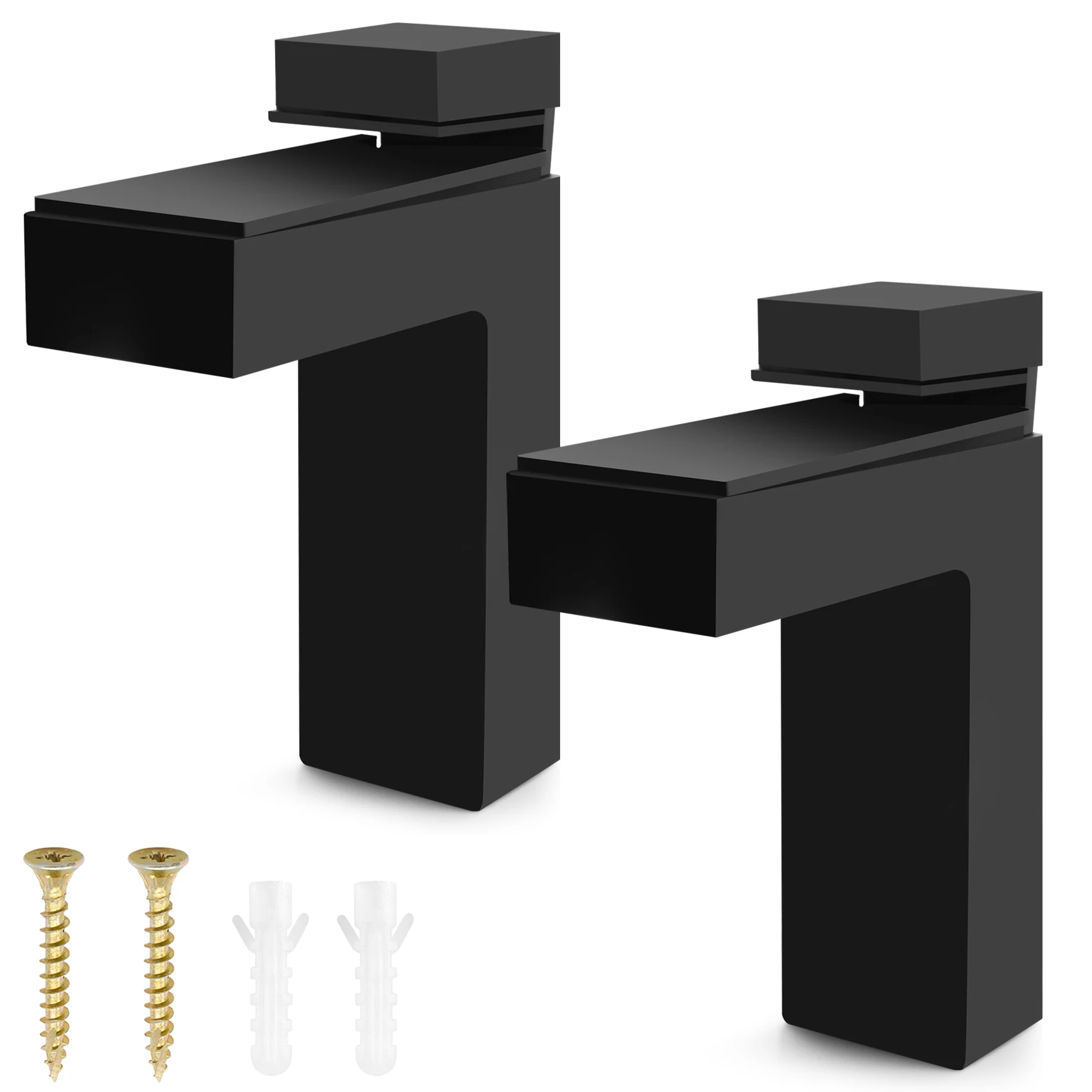 2 Pcs Adjustable Wood/Glass Shelf Bracket Wall Mount Heavy Duty Floating Brackets for 3-28mm Thick Shelves,Black
2 Pcs Adjustable Wood/Glass Shelf Bracket Wall Mount Heavy Duty Floating Brackets for 3-28mm Thick Shelves,Black