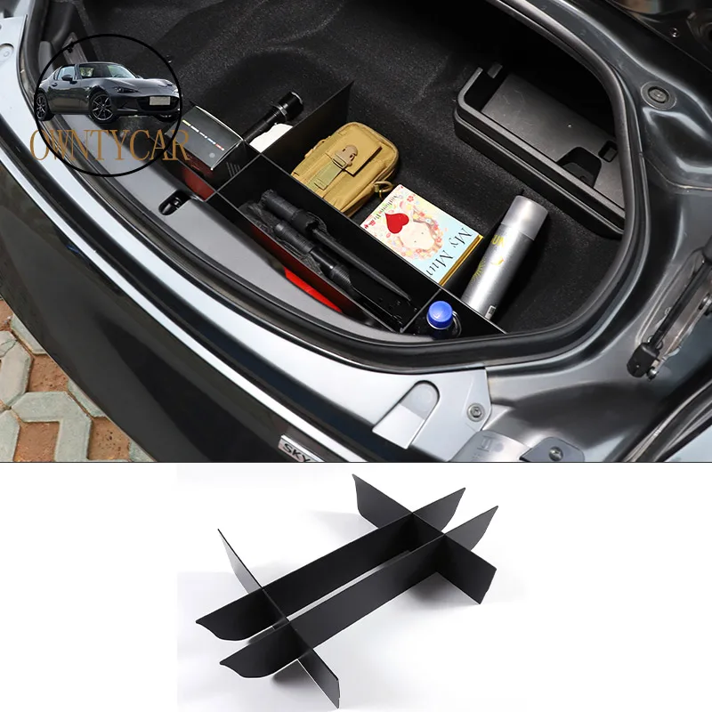 

For Mazda MX-5 MX5 2016-2023 ABS black trunk Dividers Organizer Insert Box Secondary Storage Car Accessories