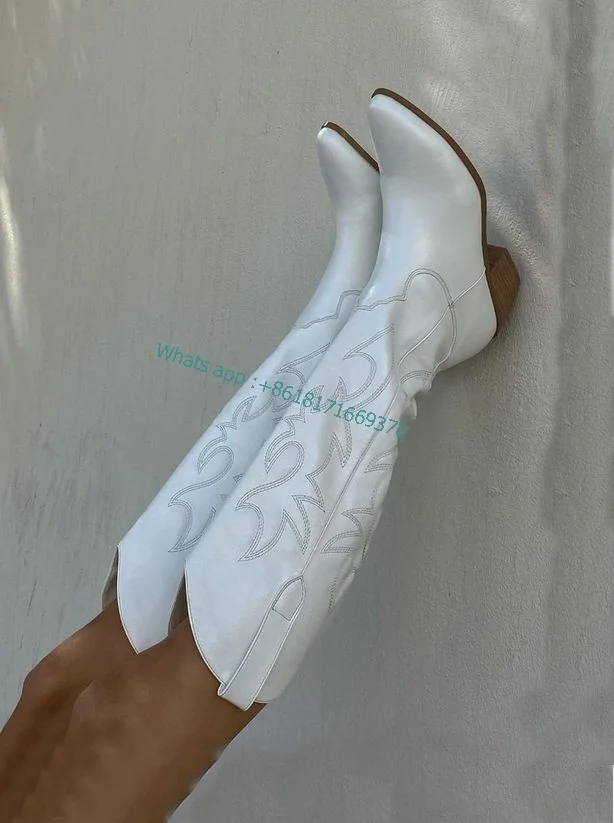Embroidered Knee High Cowboy Boots for Women Pointed Toe Chunky Heel White Boots Lady Retro Shoes Fall Luxury zapatillas mujer
Embroidered Knee High Cowboy Boots for Women Pointed Toe Chunky Heel White Boots Lady Retro Shoes Fall Luxury zapatillas mujer