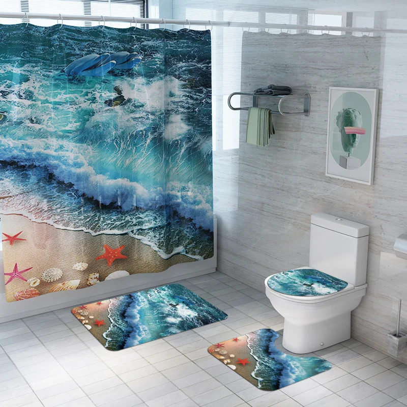 Seaside Landscape Print Home Decor Bathroom Toilet Cover Sets Waterproof Shower Curtain Mats Carpet Rugs Suits
Seaside Landscape Print Home Decor Bathroom Toilet Cover Sets Waterproof Shower Curtain Mats Carpet Rugs Suits