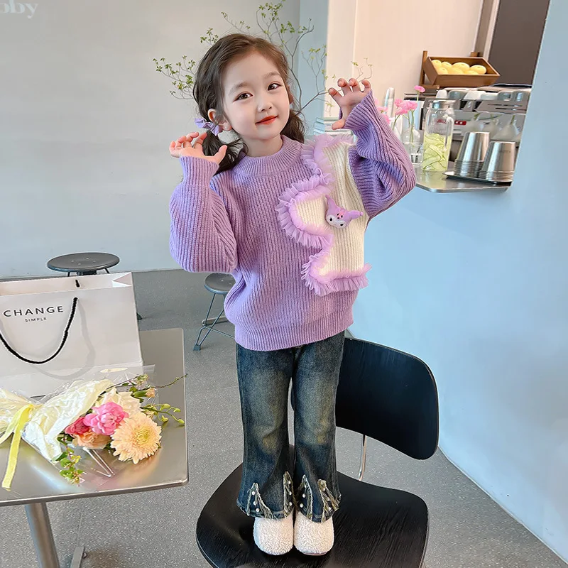 Anime Cute Kuromi Sweater Sanrio Kawaii Cartoon Autumn Winter Children Thickening Girl Warm Embroidery Knit Base Shirt Tops Gift
Anime Cute Kuromi Sweater Sanrio Kawaii Cartoon Autumn Winter Children Thickening Girl Warm Embroidery Knit Base Shirt Tops Gift