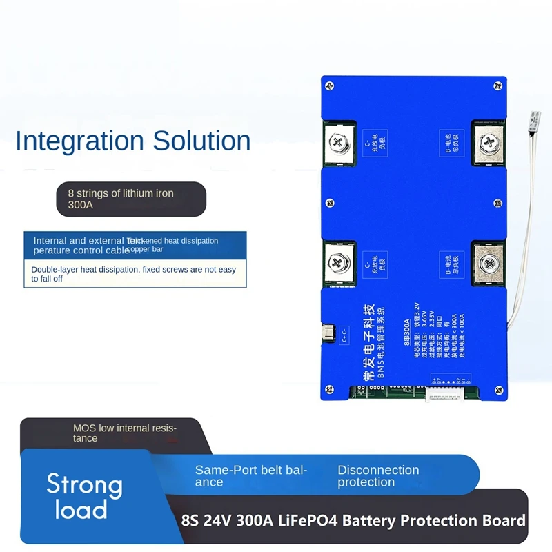 8S 24V 300A Lifepo4 Battery Protection Board Same Port With Equalization Temperature Control (Withstand Voltage 40V)
8S 24V 300A Lifepo4 Battery Protection Board Same Port With Equalization Temperature Control (Withstand Voltage 40V)