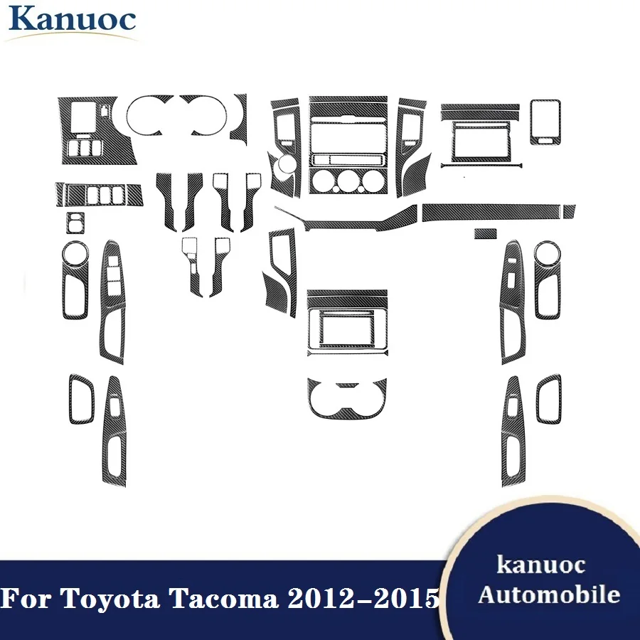 

Car Carbon Fiber Black Stickers Car Interior Decorative Accessories For Toyota Tacoma 2012 2013 2014 2015 Double Cab