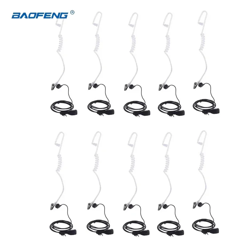 

10pc Motorola 2Pin Earpiece Air Tube Earphone PTT Mic Headset Microphone for GP68 GP88 GP88S GP300 CP88 CP100 CP200 XV2600 Radio