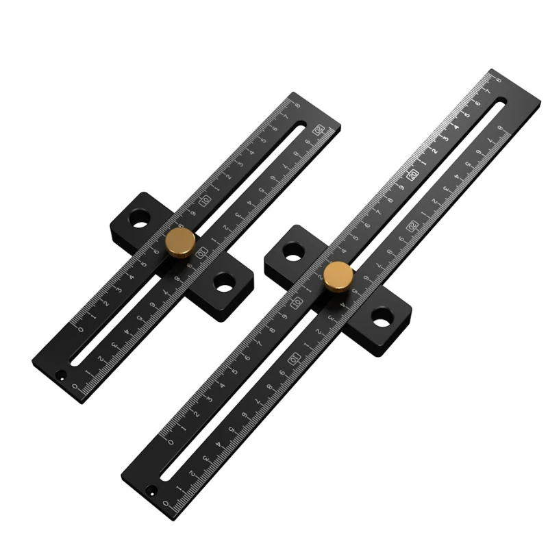 Woodworking 180/280mm Scale Aluminum Alloy Limit Ruler Fine-tuning T-shaped Ruler Multi-function Hole Ruler Marker Ruler Tool
Woodworking 180/280mm Scale Aluminum Alloy Limit Ruler Fine-tuning T-shaped Ruler Multi-function Hole Ruler Marker Ruler Tool