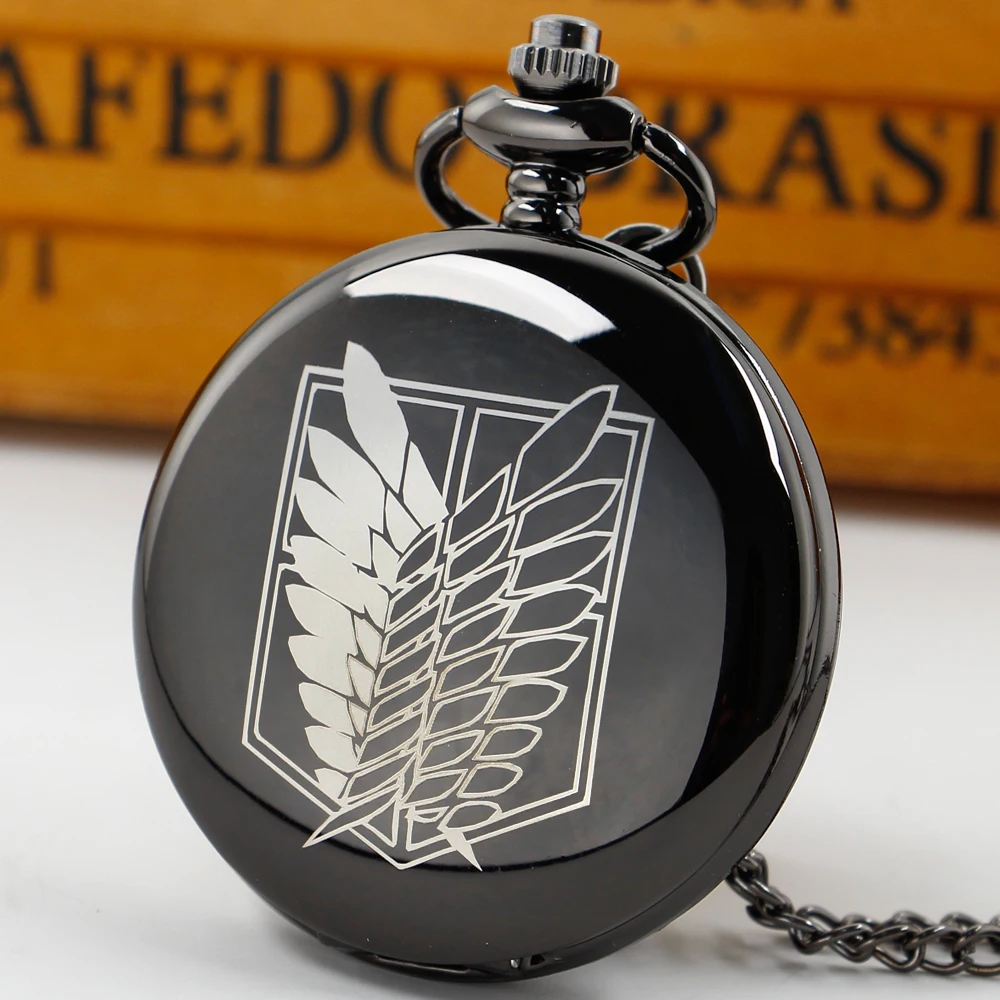 

Vintage Stylish Black White Wings Necklace Pendant Watch for Kids Men Women Cosplay Quartz Pocket Clock Gifts