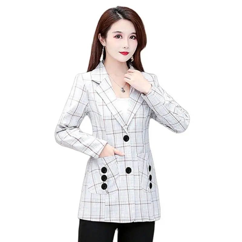 Online Celebrity Plaid Small Suit Jacket Wspring And Autumn New Fashion Joker Top Korean Version Of Slim Short Casual CoatWomens
Online Celebrity Plaid Small Suit Jacket Wspring And Autumn New Fashion Joker Top Korean Version Of Slim Short Casual CoatWomens