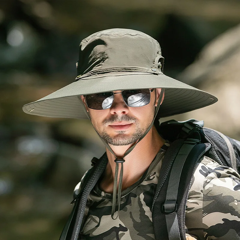Summer Hat Men UV Protection With String Big Brim Climbing Hiking Holiday Fisherman Accessory For Outdoors Working
Summer Hat Men UV Protection With String Big Brim Climbing Hiking Holiday Fisherman Accessory For Outdoors Working