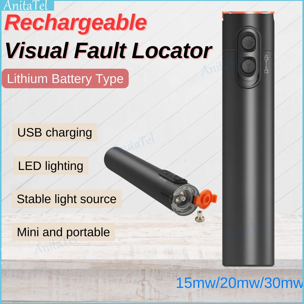 15mw/20mw/30mw VFL Lithium Battery FTTH Visual Fault Locator Rechargeable Laser Source Red Light Pen Type Optical Cable Tester
15mw/20mw/30mw VFL Lithium Battery FTTH Visual Fault Locator Rechargeable Laser Source Red Light Pen Type Optical Cable Tester