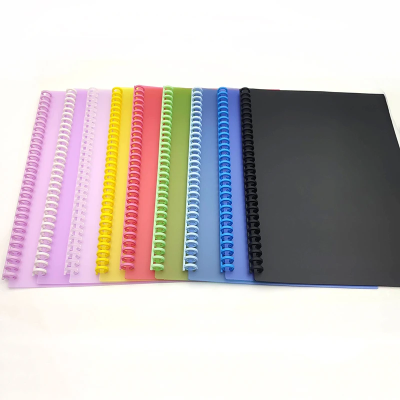 

2 Sheets A4 30 Hole Binding Cover & 10mm 30 Holes Plastic Loose-leaf Ring Binder Strip Spiral Binding Set School Accessories